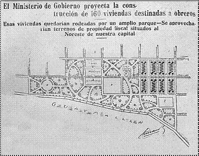 Plano del proyecto de barrio obrero, 1926