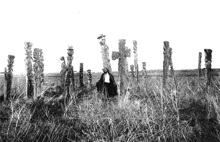 Antiguo cementerio mapuche, presumiblemente siglo XIX.
