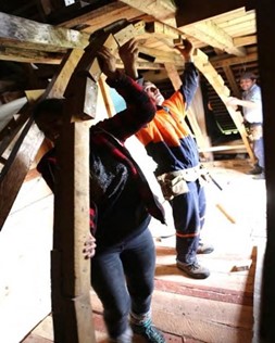 Configuración del coro, prolongación de la bóveda central, 2018.