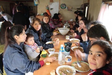 Almuerzo, intercambio de ideas entre voluntariados, 2018