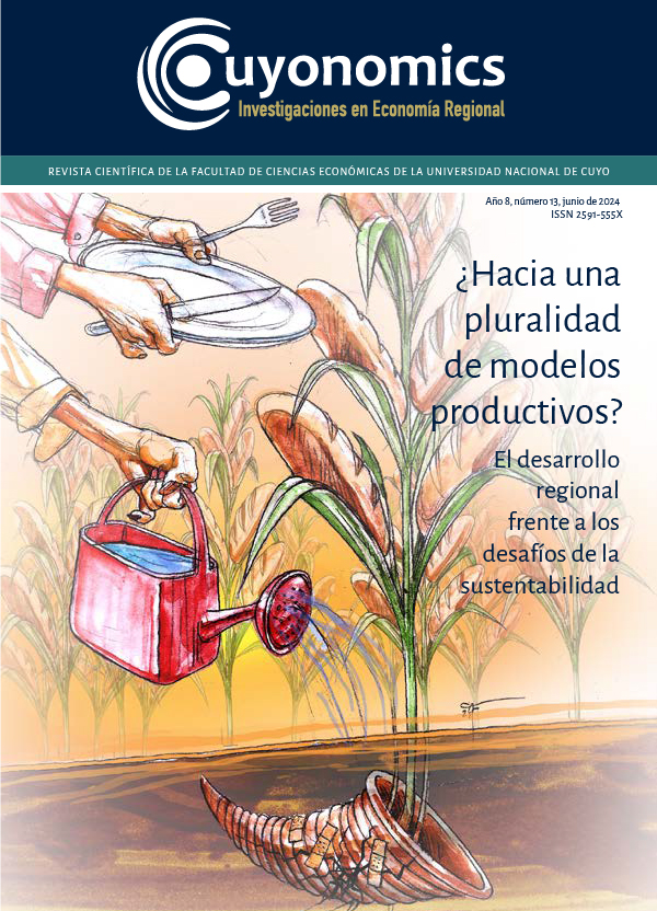 Ilustración de portada vinculada a la temática del dossier. Se puede observar una planta de trigo que en lugar de espigas tiene panes. La planta sale de un cuerno de la abundancia que tiene varias vendas adhesivas. Hay una mano regando la planta y otras costeniendo un plato y cubiertos.