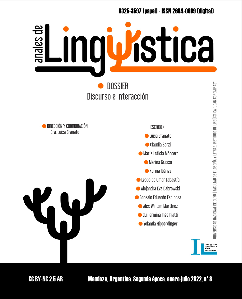Tapa Nº 8 Anales de Lingüística