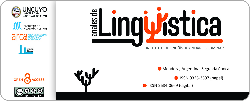 imagen de inicio de la revista Anales de Lingüística