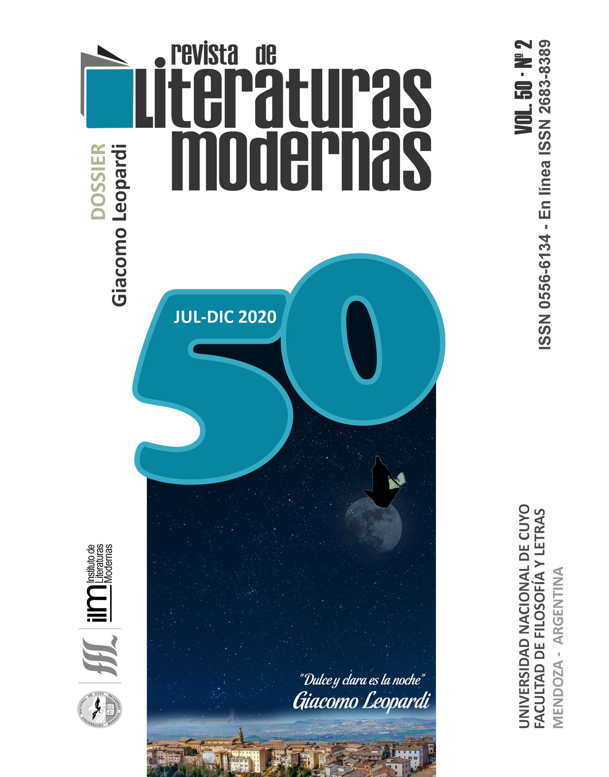 Tapa revista de literaturas modernas