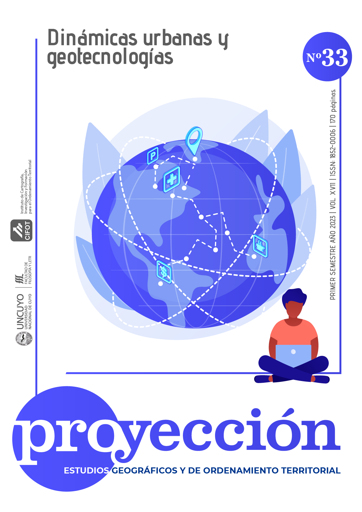 Portada del número 33 del año 2023 de la revista Proyección. Estudios geográficos y de ordenamiento territorial.