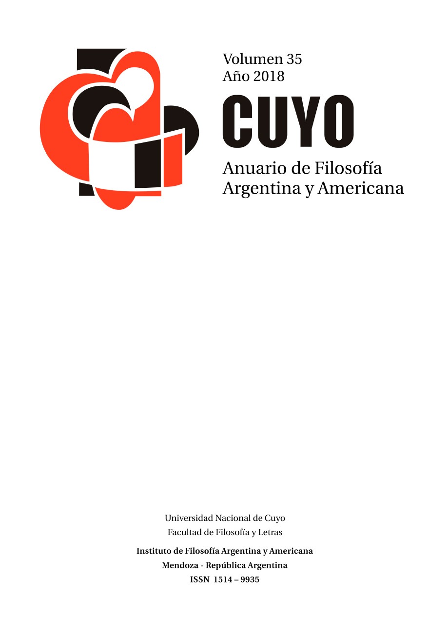 Tapa. Cuyo Anuario de Filosofía Argentina y Americana