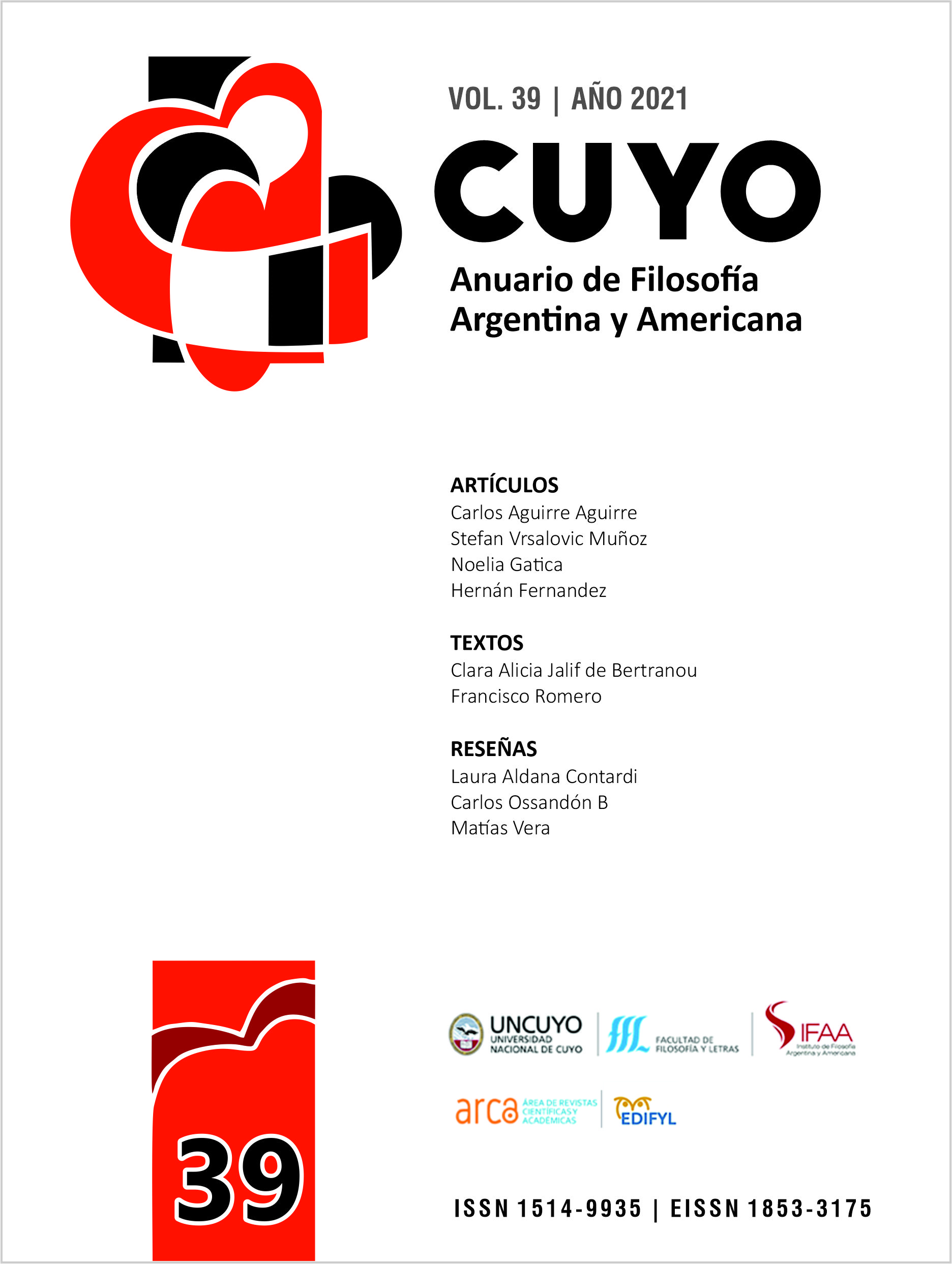 Tapa Cuyo Anuario de Filosofía
